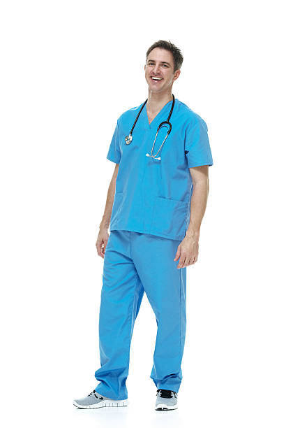 istock Happy male nurse standing 495510291
