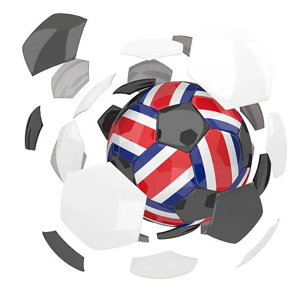 3d rendering Costarica soccer ball on white  background