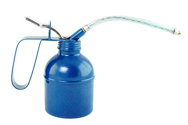 istock blue oil can, isolated on white 495511361