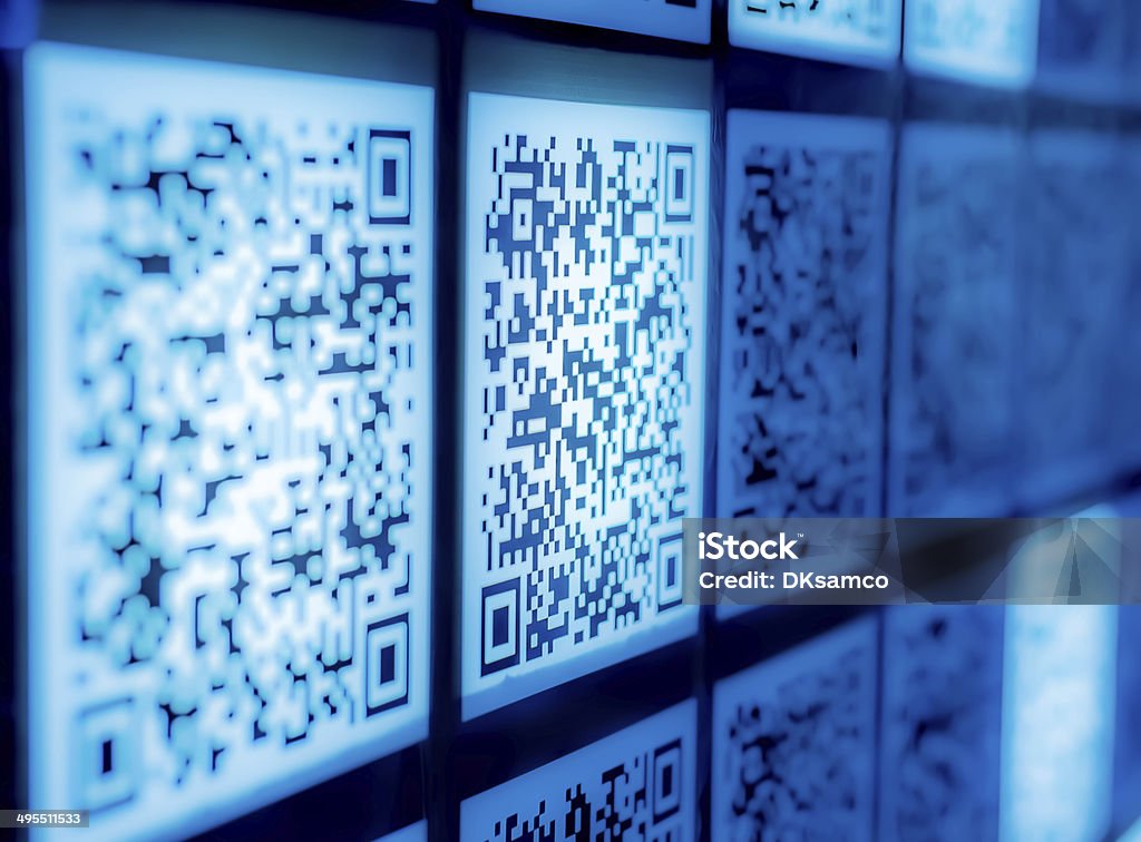 Computer Background Qr Code Qr Code Science And Technology Wallpaper Background Stock Photo ...
