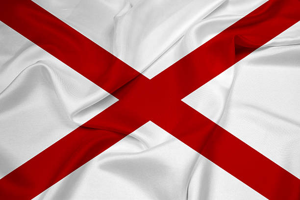 Waving Alabama State Flag stock photo