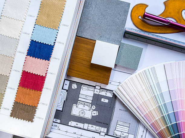 istock Interior illustration sketch with material color scheme concept 495512531