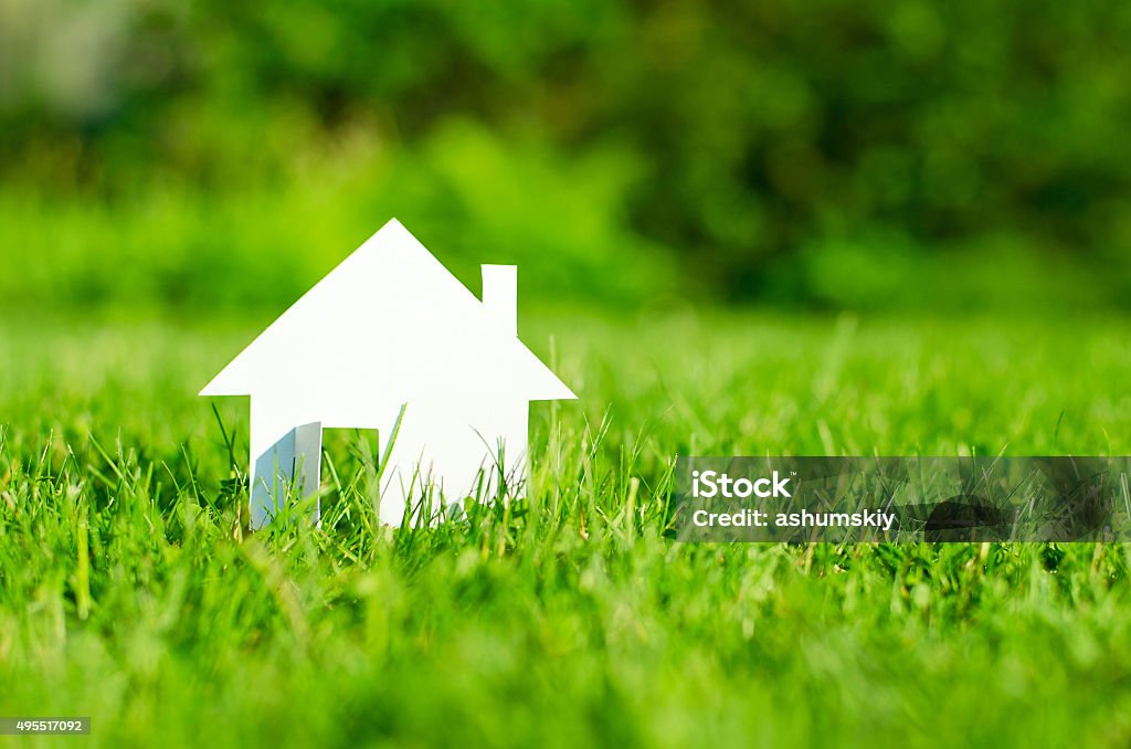 House House in green field House Stock Photo