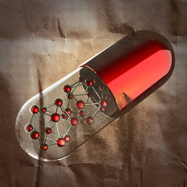 Photo of Transparent capsule  painted on paper