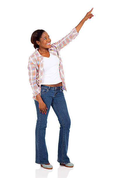 istock young african american woman pointing 495520700