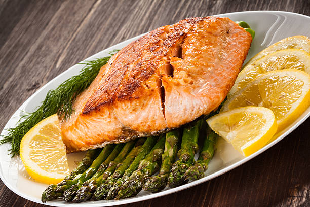 istock Grilled salmon and vegetables 495523338