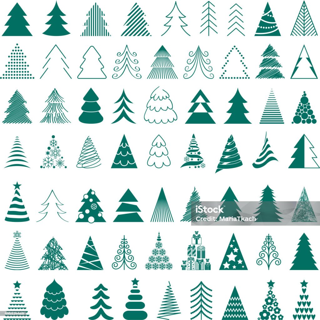 Christmas trees icons big set vector illustration Christmas trees icons big set vector illustration. Different styles. Christmas Tree stock vector