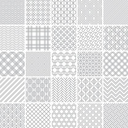 Set of geometric patterns.
