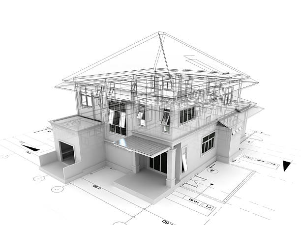 istock 3d render of house on plan 495534286