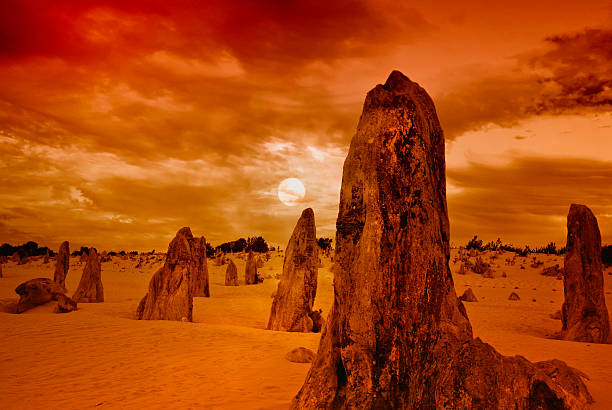 los pináculos-numbung national park, western australia - nambung national park fotografías e imágenes de stock