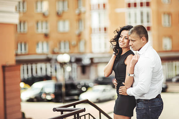 istock Beautiful young couple downtown. 495537298