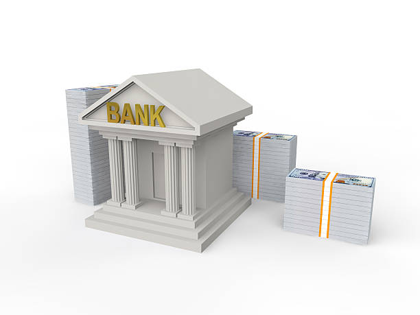 istock 3d bank building and money stacks 495540282