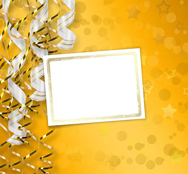 istock Greeting card with ribbons on a beautiful background with bokeh 495540383