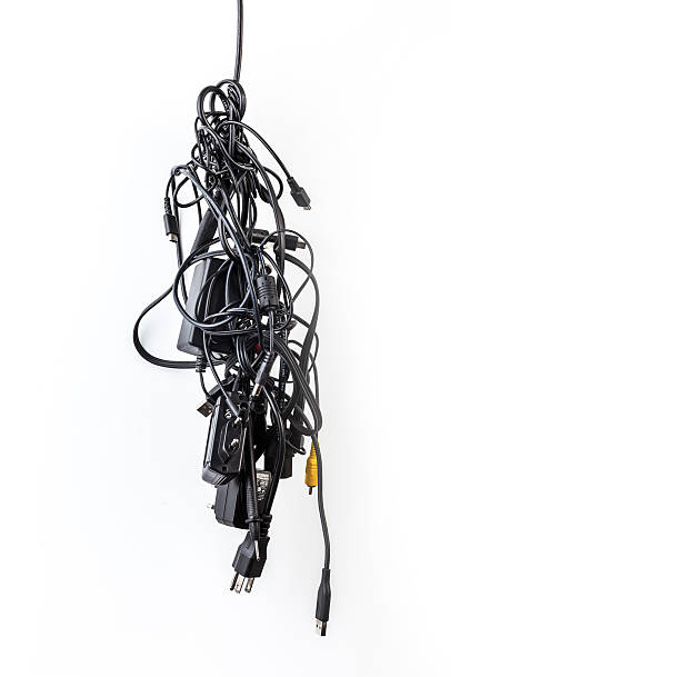istock Cluster of messy chaotic power cables 495540761