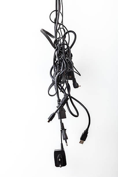 istock Cluster of messy chaotic power cables 495540765