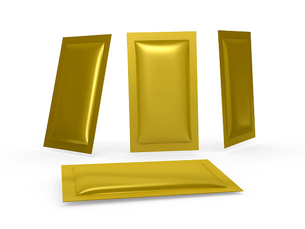 istock Gold foil heat sealed packet with clipping path 495541035