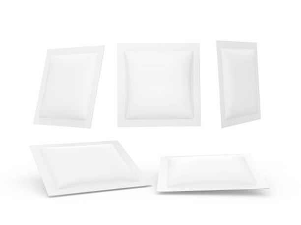 white square siegelnaht-paket mit clipping path - sachet fotos stock-fotos und bilder