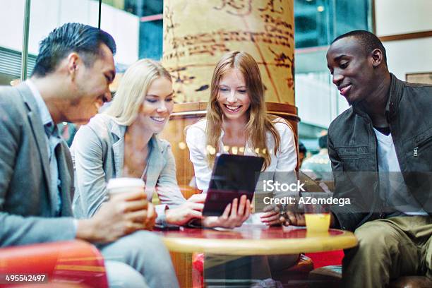 Friends In Hong Kong Cafe Stock Photo - Download Image Now - Adult, Adults Only, African Ethnicity