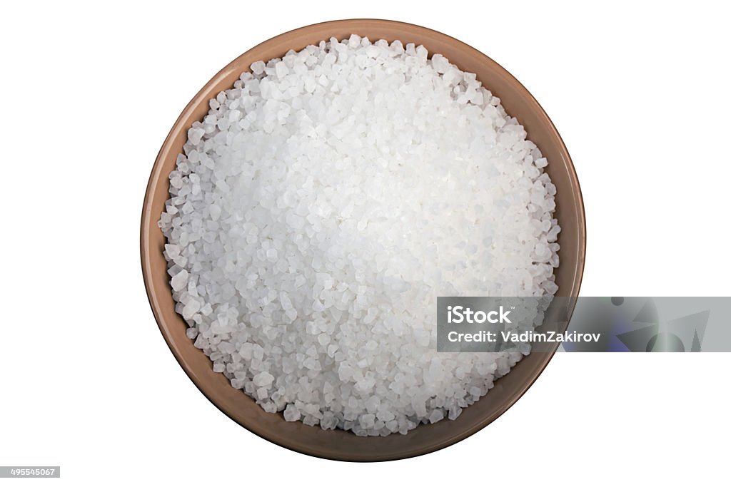 Sea salt Flavouring: sea salt isolated on white background Salt - Mineral Stock Photo