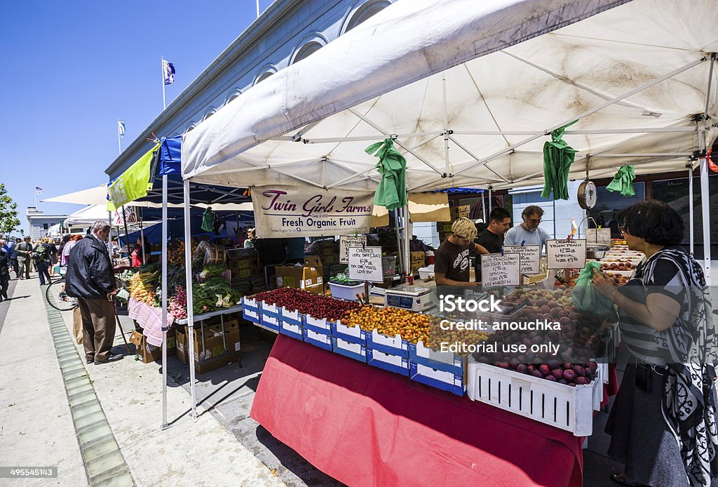 Mercado de Produtos Agrícolas no porto de San Francisco - Royalty-free Califórnia Foto de stock