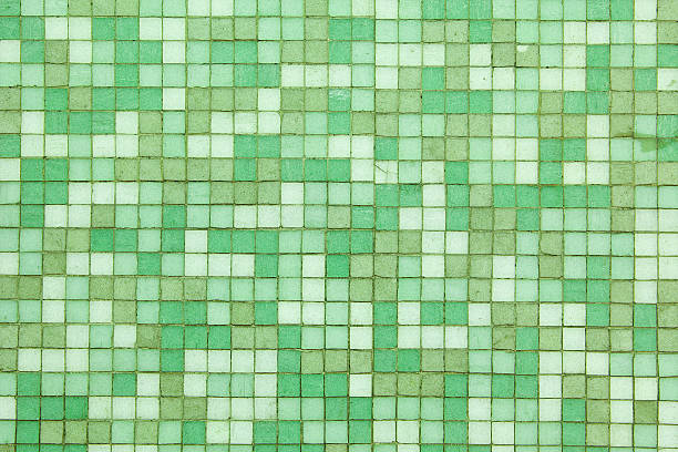 istock Close up of a green brick wall ceramic mosaic texture 495545575