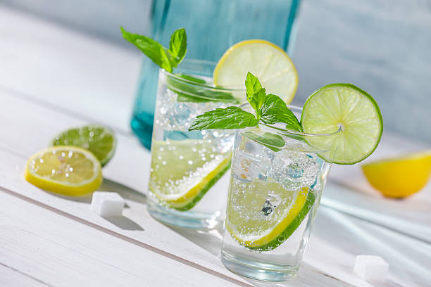 istock Close-up on lemon drink with ice 495546631