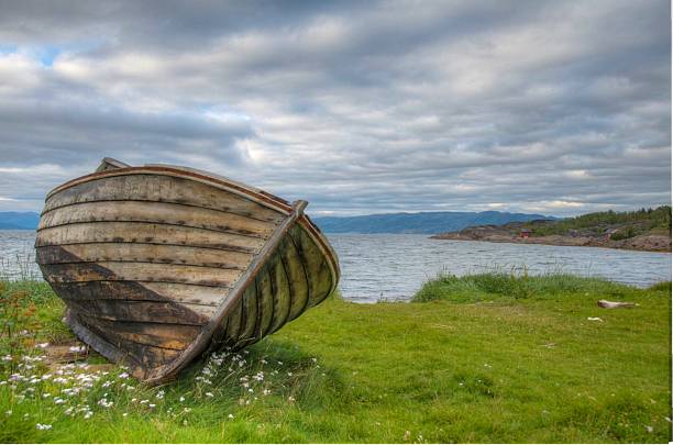 HDR fishing boat stock photo