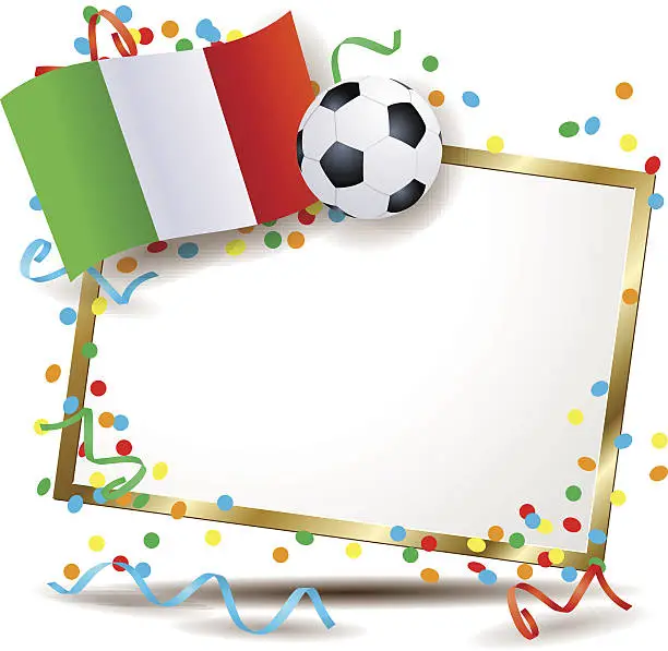 Vector illustration of Italian signboard, soccer theme