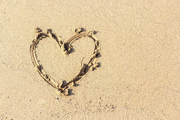 istock Heart drawn in the sand backgrounds and texture 495548105