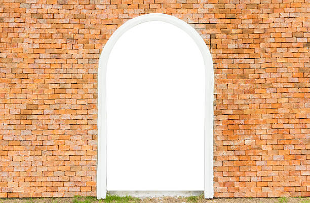 istock Empty white space of door on wall brick in horizontal 495548119