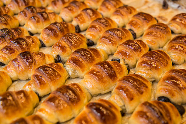 istock Fresh croissant on market stall 495556112