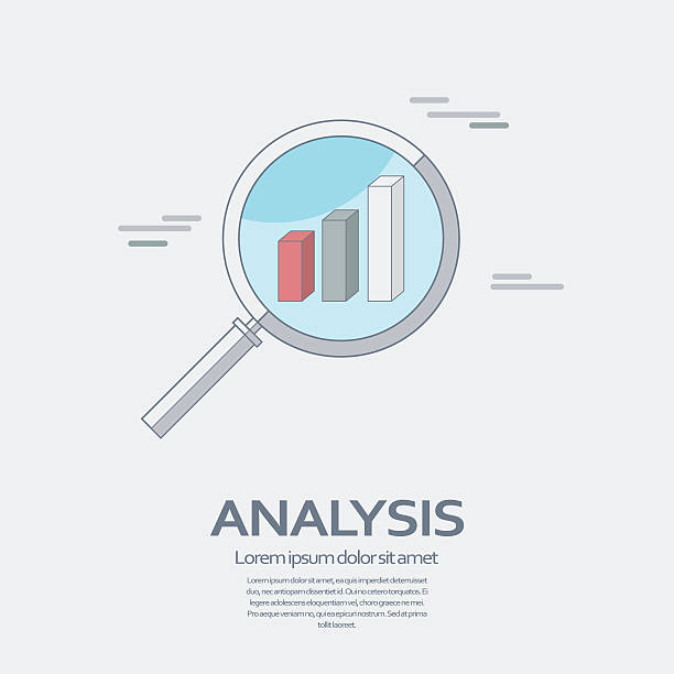 istock Business Analysis symbol with magnifying glass line icon and chart 495556836