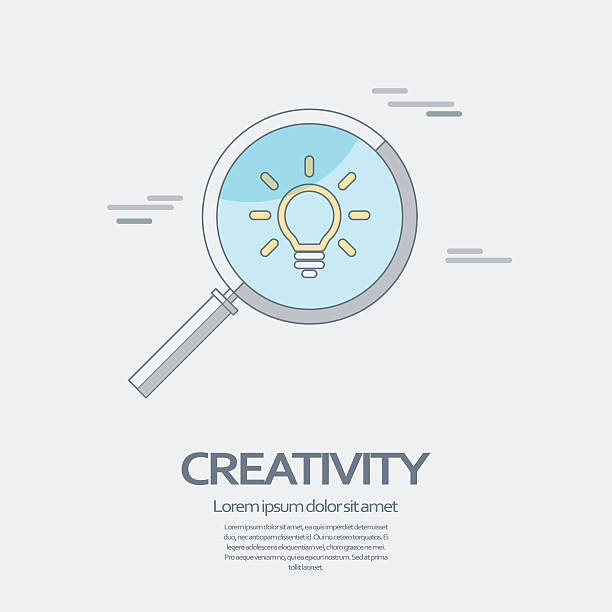 istock Creativity symbol of lightbulb under magnifying glass. Modern business line 495556900