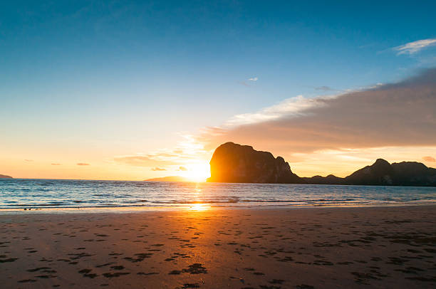 istock Beautiful tropical sand beach against the blue sky. 495557534