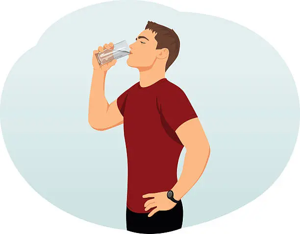 Vector illustration of Drinking water