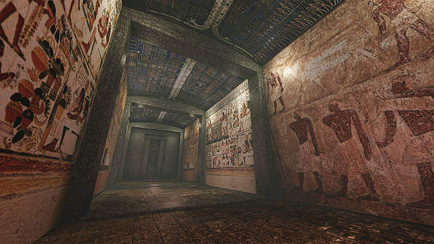 Tomb with old wallpaintings in ancient Egypt