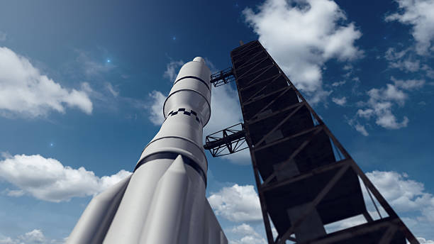 Close up of a space rocket shuttle A 3D rendered image of a space rocket shuttle. a close up of a detailed futuristic aircraft. rocket booster photos stock pictures, royalty-free photos & images
