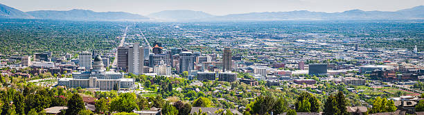 istock Panoramic view over downtown Salt Lake City landmarks Utah USA 495558600