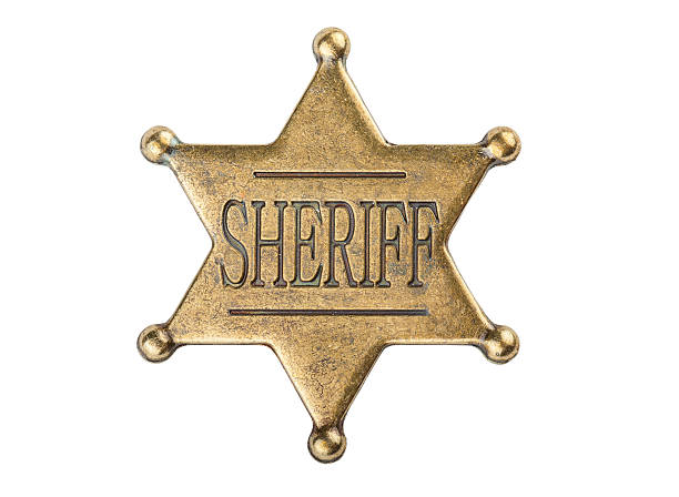 винтажная эмблема sheriff star - sheriffs deputy стоковые фото и изображения