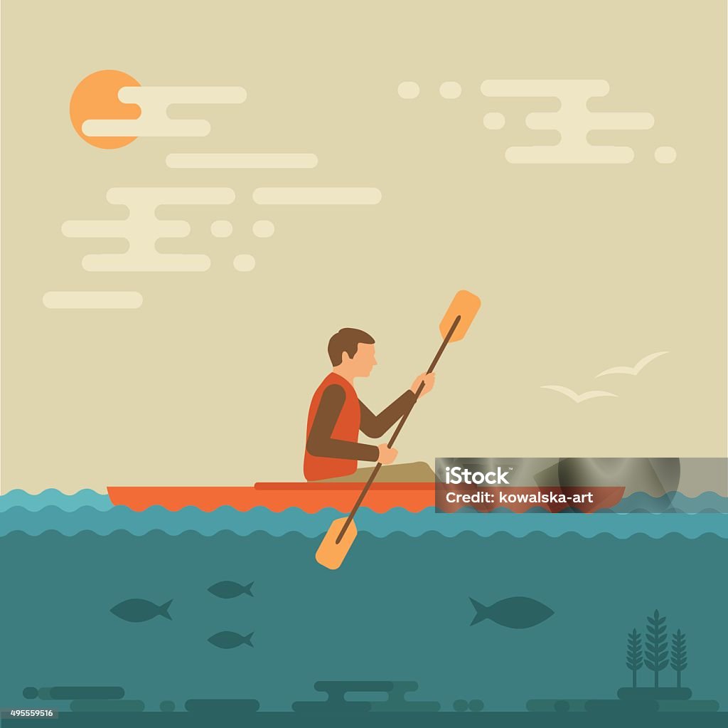 kayaking water sport, kayak vector illustration, kayaking water sport,  Kayaking stock vector