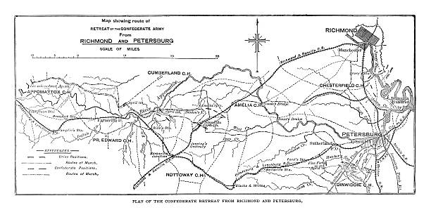 istock Plan of the Confederate retreat from Richmond and Petersburg 495560314