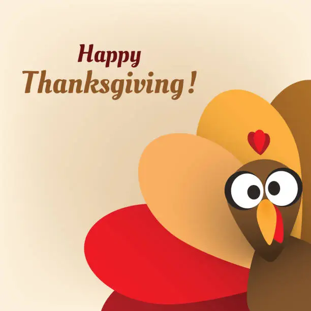 Vector illustration of Happy Thanksgiving Card Design Template