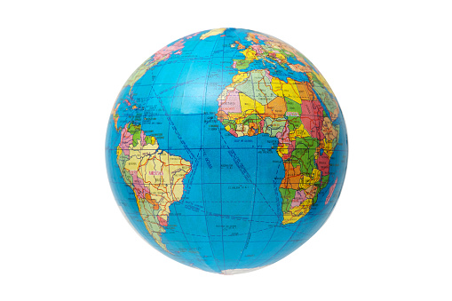 Different Angles Globe World Maps On White