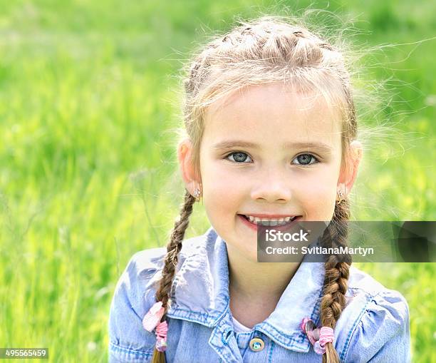 Portrait Of Adorable Smiling Little Girl Stock Photo - Download Image Now - Child, Childhood, Children Only