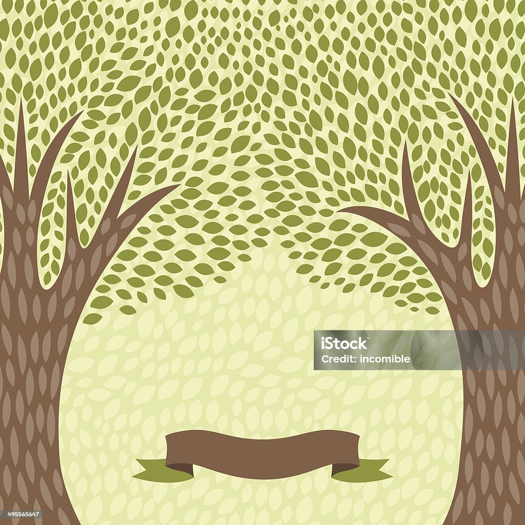 Stylistic Tree Abstract Background With Stylized Trees In Retro Style Stock ...