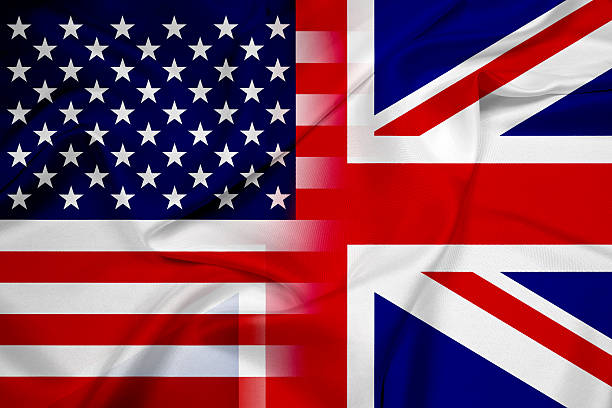 istock Waving USA and UK Flag 495566435