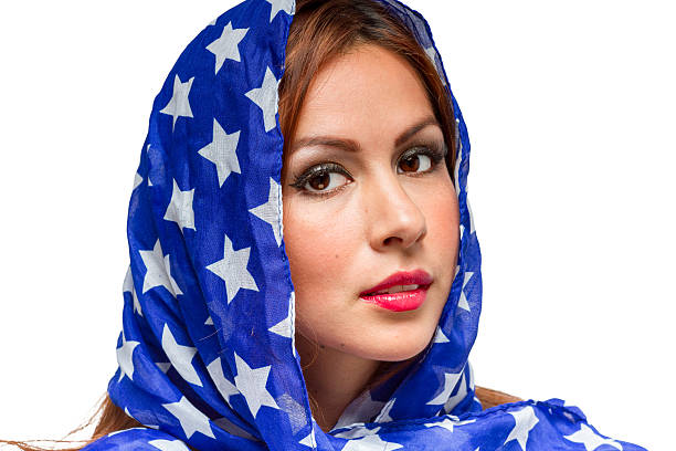 istock Patriotic American Female 495568459