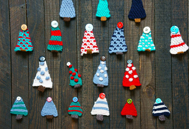 istock Handmade ornament, knitted pine tree, christmas, Xmas 495574854