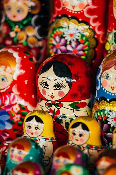 istock Colorful Russian Nesting Dolls Matreshka At Market. 495574898