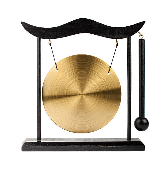 Decorative Bronze Gong Stock Photo - Download Image Now - Gong, Cut Out,  White Background - iStock